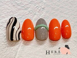 オレンジ　ニュアンス　春夏