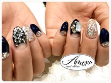 アモーナ ネイルアトリエ(amona nail atelier)/キラキラ★ネイビーnail ！