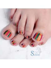 スズラン(SUZURAN)/レインボーフットネイル