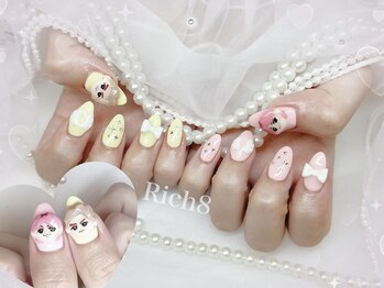 ネイルアンドまつげエクステ リッチエイト 原宿店(Rich8)/スノーマン☆アシメ推しネイル