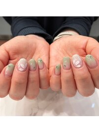 定額/カラグラ/フラワー/グレー