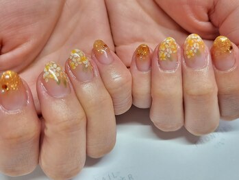 ネイルフロンティア 吉祥寺(NAIL FRONTIER)/キンモクセイ手描き花11980円~