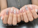 レース、アート、秋ネイル