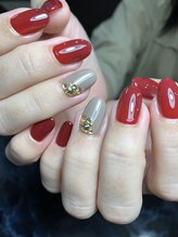 レディグリッター(Lady glitter)/レッド+くすみグレー