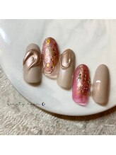 ビューティームーン(beauty moon)/ボルドーニュアンス×グレージュ