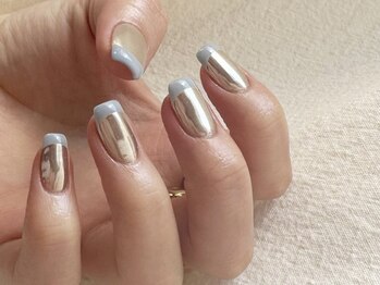 アイネイルズ 天神今泉店(I-nails)/【sana.i】ミラーフレンチネイル