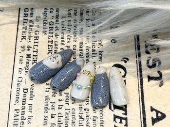 アゲート(Agate)/雪だるまネイル