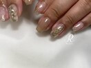 ベージュ×クリア