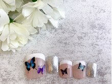 ネイルサロン&スクール ジーナ(GINA)/フレンチ×蝶々ネイル