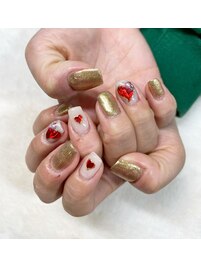 バレンタインネイル
