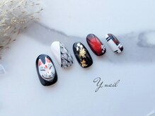 ワイネイル(Y.nail)/きつねのお面ネイルデザイン