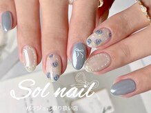 ソルネイル 池袋(Sol Nail)/大人かわいい定額フラワーネイル