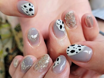ネイルフロンティア 吉祥寺(NAIL FRONTIER)/ダルメシアン手描き11980円~