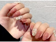 ネイルマジック 仙台一番町店(NAIL MAJIC)/手描きフラワーネイル