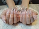 ハートヒョウ柄ネイル