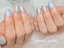 おかみねいる(okami nail)/爽やかなブルー&ラメ