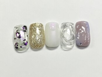 ネイルアンドまつげ リュフェール 五反田(Nail Lufaire)/クリアアニマルニュアンスネイル