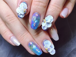 梅雨　3dフラワー &nbsp;ネイル