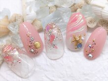 アルセア 上野御徒町店(Alcea)/夏　シェル　人魚 ネイル 海