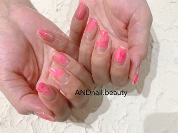 アンドネイル ビューティー(AND nail,beauty)/秋ネイル/水彩画アート
