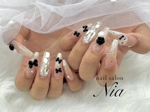 ニア ネイルサロン 大阪駅前第2ビル(Nia)/リボン×バラ