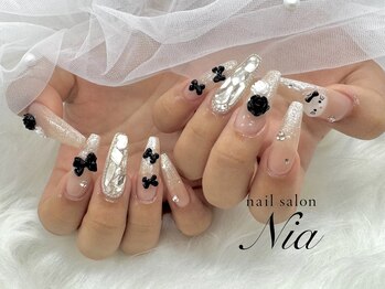 ニア ネイルサロン 大阪駅前第2ビル(Nia)/リボン×バラ