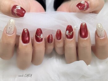ネイル カラ(nail CARA)の写真/【季節感を楽しむ定額デザイン★】リーズナブルxハイクオリティが叶う実力派サロン!色変え・配置変えもOK◎