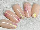春 キラキラ ホロ 桜ネイル
