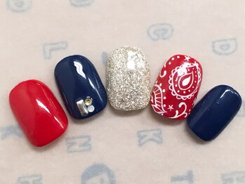 ネイルズガッシュ 蒲田東口店(NAILsGUSH)/トリコロール・ペイズリー♪