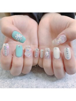 プライズアイリス アイラッシュ 池袋東口店(prize Iris eyelash)/クリアくまネイル【池袋】