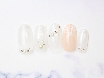池袋ネイルサロン イイネイル(Ee-Nail)/レースブライダルネイル全￥8980