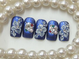 和装着物白花青ネイビーブルー赤