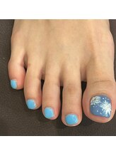 ウェリネイルサロン(WelinailSalon)/フット2本お花　4580円