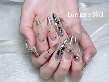 ルミエール ネイル モンナカ(Lumiere Nail Monnaka)/オンブレフレンチ/冬ネイル
