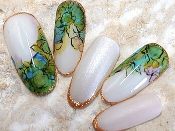 ネイリックス アヴェニール(NAILX avenir)/グリーンニュアンスフラワー