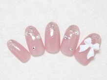 シックネイル(CHIC nail)/ガーリー リボンネイル