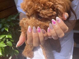 チークネイル× ハートパーツ