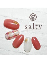 ネイルアンドアイラッシュサロン ソルティ 寺田町(salty)/チェックネイル