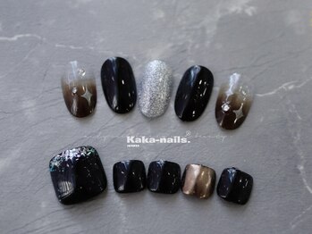 カカネイルズ(Kaka nails)/グラデーションキラキラネイル
