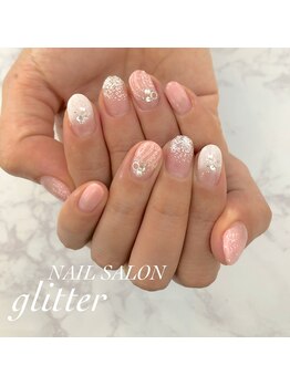 ネイルサロン グリッター(NAIL SALON glitter)/ピンクマーメイドネイル