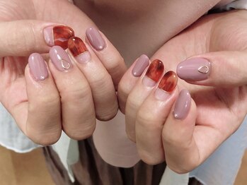 ブレスネイル(brace Nail)/くすみピンク×べっ甲