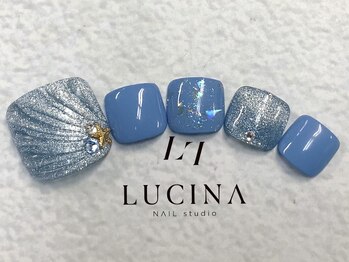 ネイルスタジオ ルキナ(LUCINA)/W-1 ブルーマーメイドネイル
