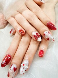 バレンタインネイル