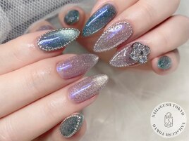 オーロラ/キラキラ/韓国ネイル