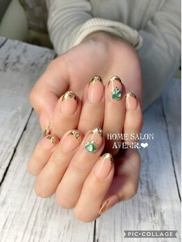 ホームサロンアヴニール(Home Salon Avenir.)/ゴールド系ガラスフレンチ