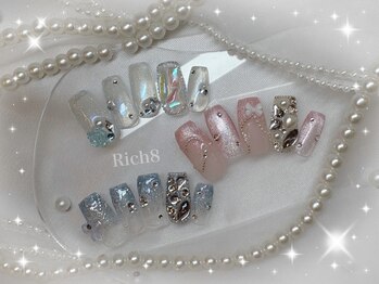 ネイルアンドまつげエクステ リッチエイト 原宿店(Rich8)/夏におすすめキラキララメネイル