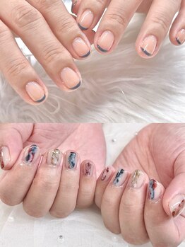 シンデレラジェル(シンデレラGEL)の写真/ショートだけど可愛い♪ずっと見ていられる☆短めの爪に映える☆季節に合わせた新作デザインが人気☆