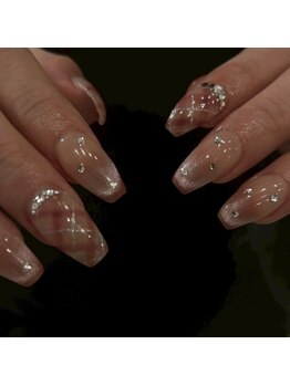 ジーナネイル 京都駅前(Zina nail)/ピンクチェックネイル