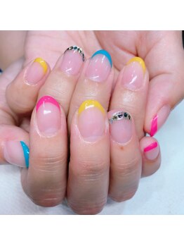 ネイルアンドアイラッシュ アール(ar)/フレンチコース+アート