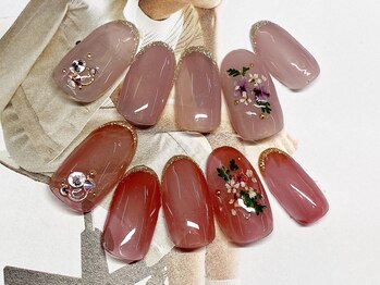 ネイルサロン キャンディネイル(Candy Nail)/押し花 ¥6600